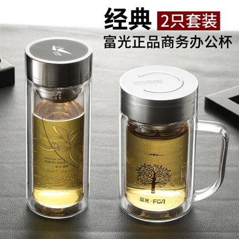 双层透明隔热泡茶杯子